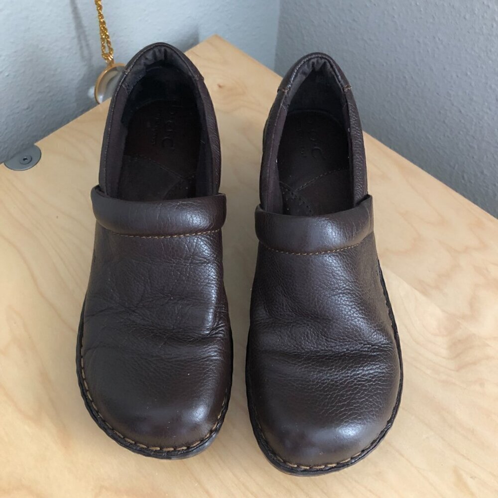 B.O.C. Concepts Leather Clogs Women's size 8.5 Brown & Black Comfort Shoe NEW - Picture 3 of 6